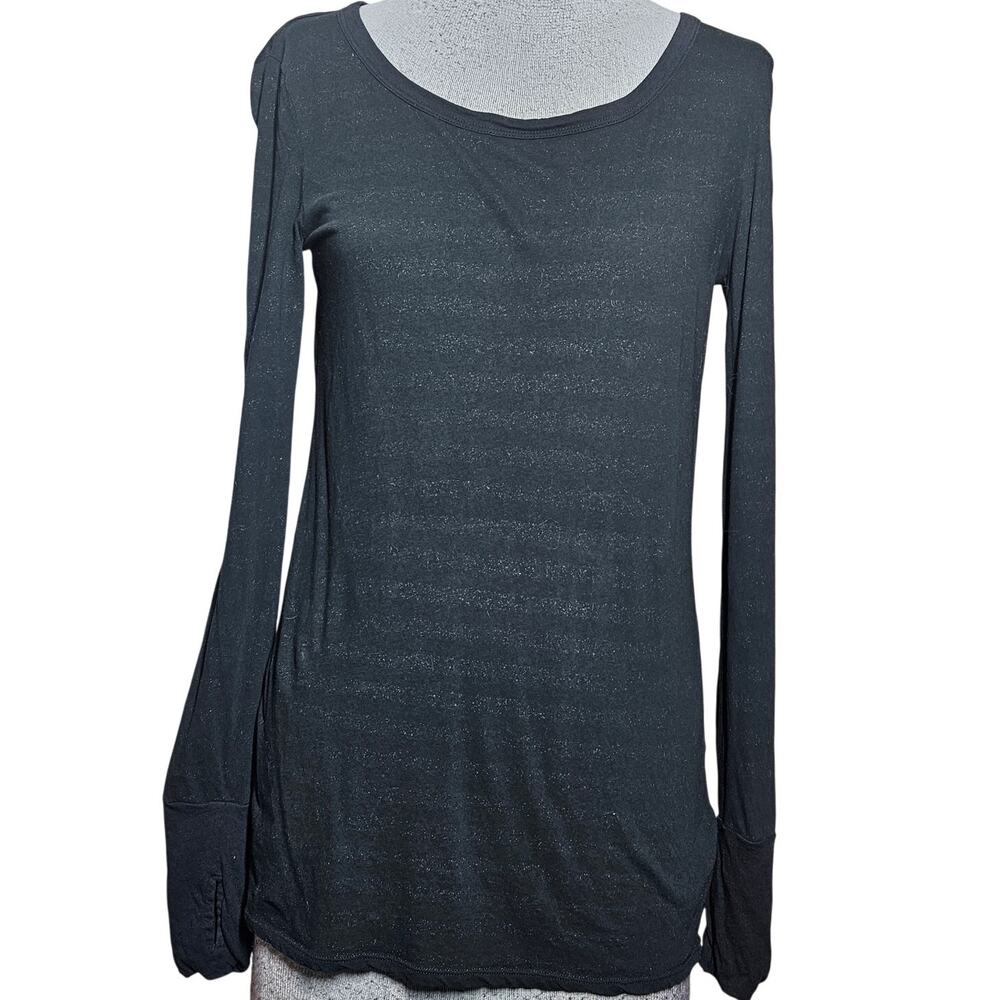 DKNY Black Metallic Strip Shirt Size Small